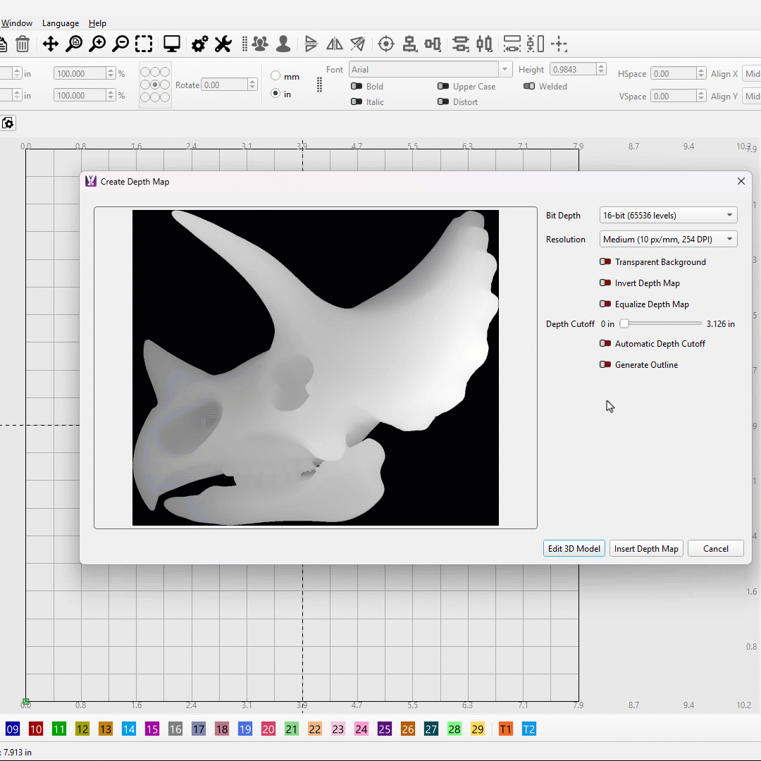 GIF of using outline to isolate carving