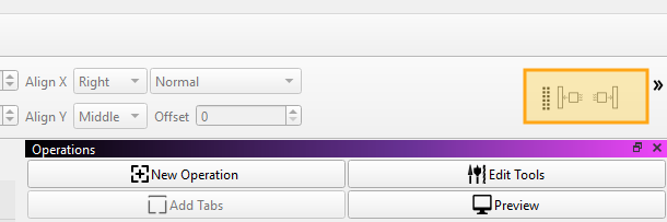 Screenshot of the condensed docking toolbar in context